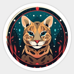 Ocelot in Ornament, Love Cats Sticker